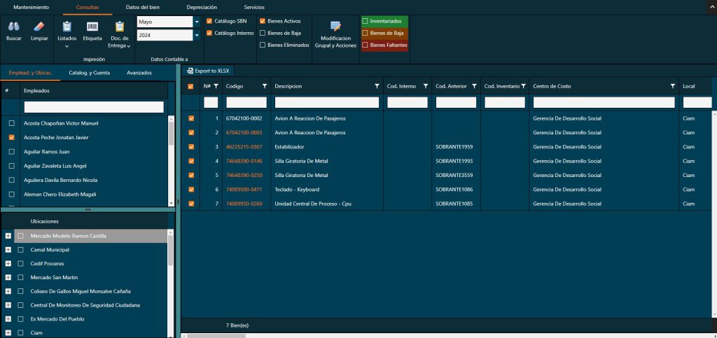 demo de programa de gestión patrimonial