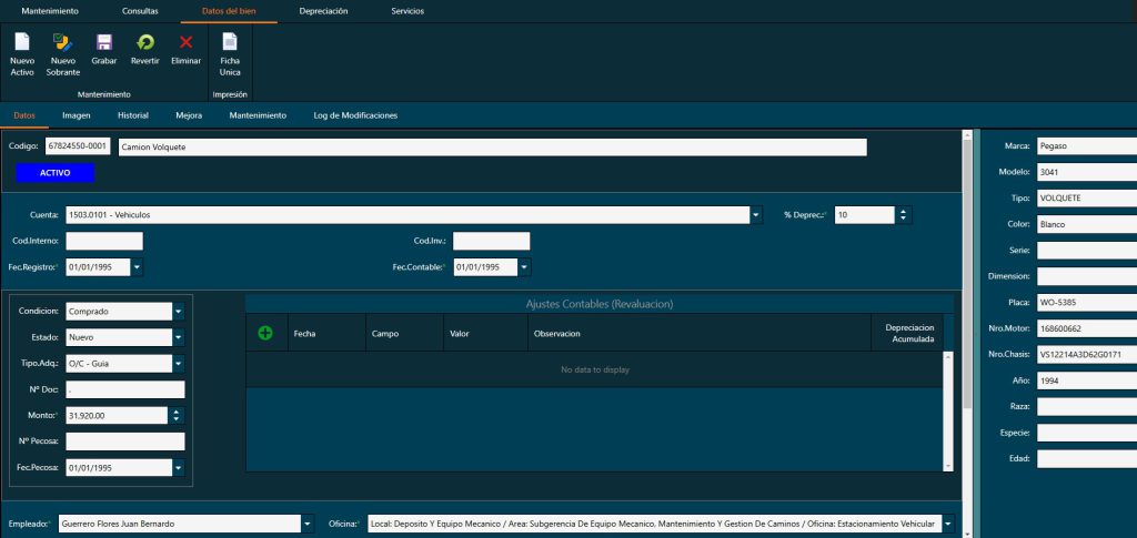 demo de programa de gestión patrimonial