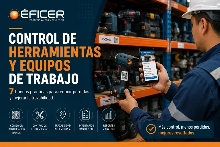 Control de herramientas y equipos de trabajo mediante códigos QR en una empresa.