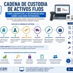 Cadena de custodia de activos fijos mediante actas de entrega, cambios de responsable y trazabilidad patrimonial.