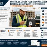 Control de activos fijos utilizados por personal en campo para gestionar responsables, ubicaciones y movimientos