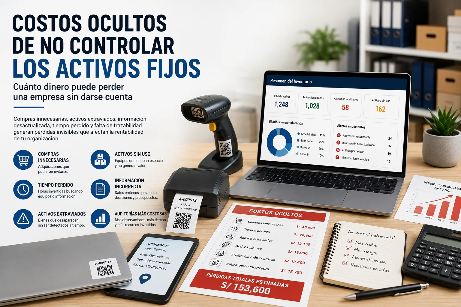 Costos ocultos generados por la falta de control de activos fijos en una empresa.