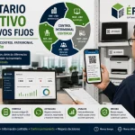 Inventario rotativo de activos fijos realizado con códigos QR y dispositivos móviles para mantener actualizado el control patrimonial.