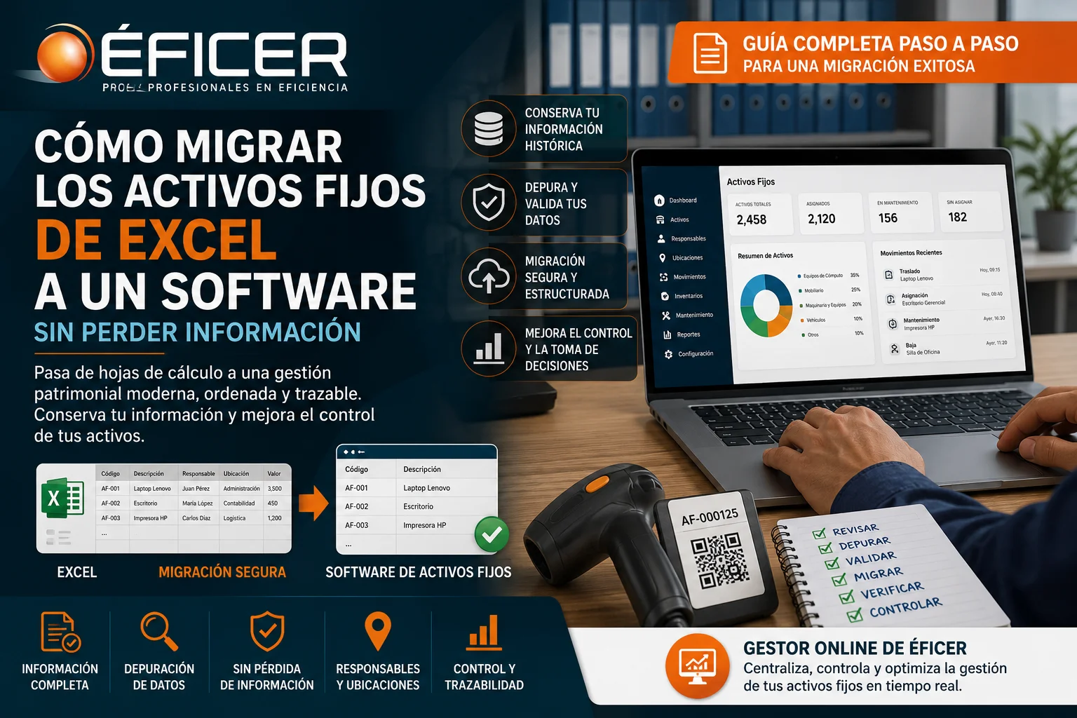 Cómo migrar los activos fijos de Excel a un software sin perder información mediante un sistema de gestión patrimonial