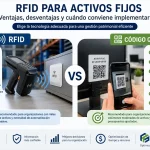 Comparación entre RFID y códigos QR para la identificación y control de activos fijos.
